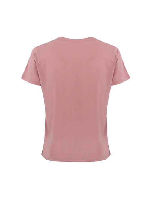 T-shirt con ricamo gioiello Nambrone in cotone rosa PINKO | 103320 A24EQ08